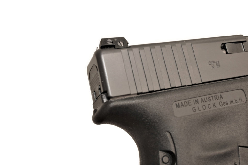 GLOCK Pistole, seitliche Ansicht.