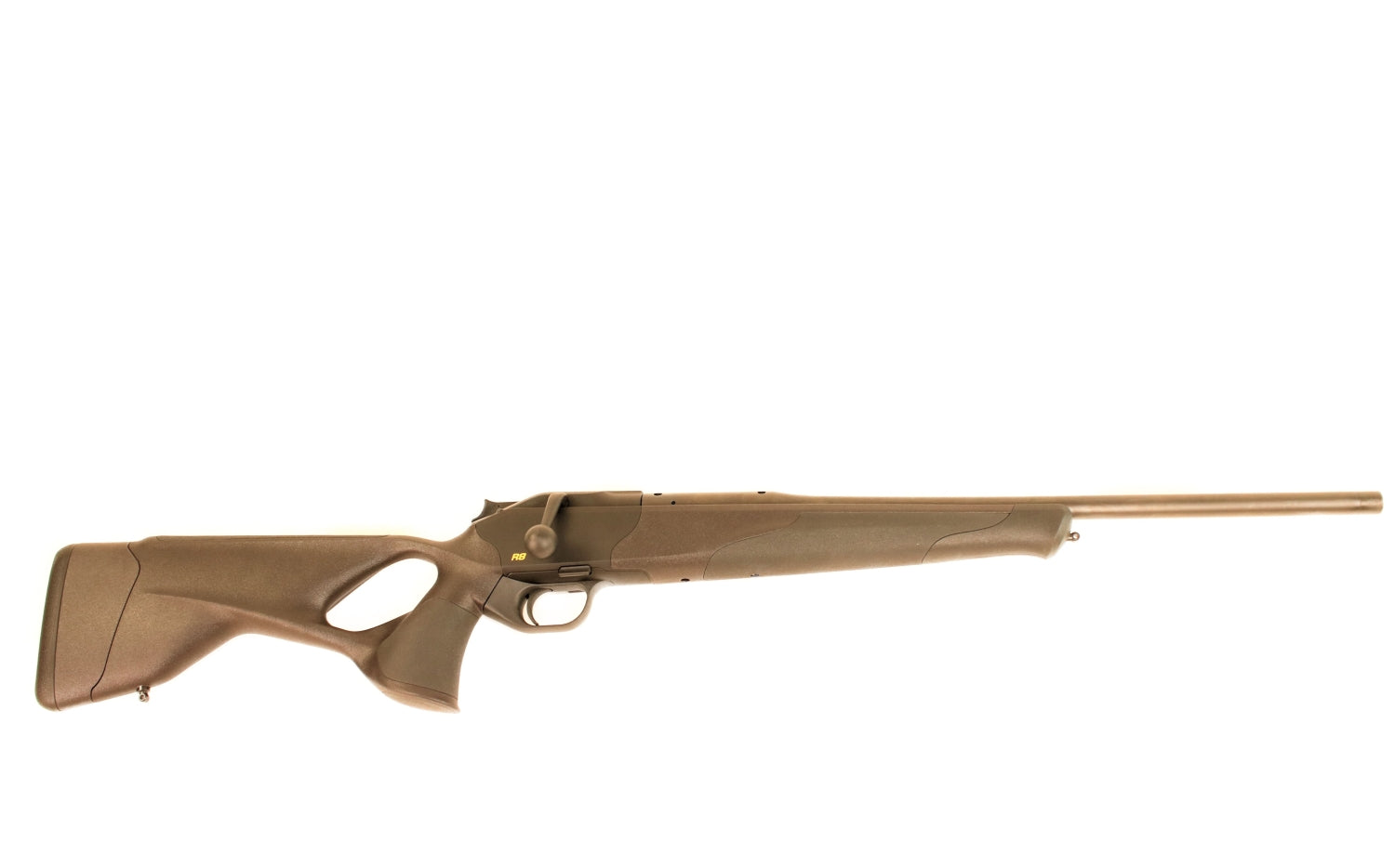 Blaser Jagdgewehr, braun, seitlich.