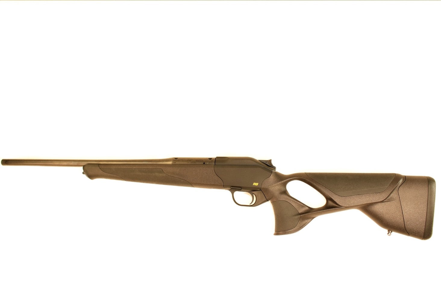 Blaser Jagdgewehr, braun, seitlich.