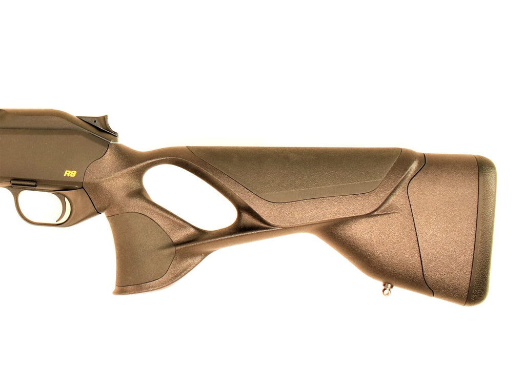 Blaser Jagdgewehr, braun, seitlich.