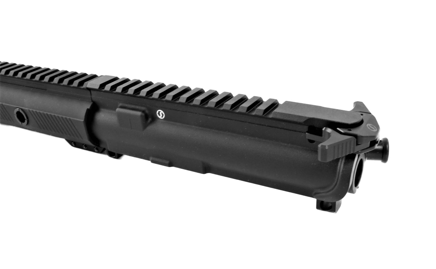 Schmeisser Gewehrteil, schwarzes Gehäuse.