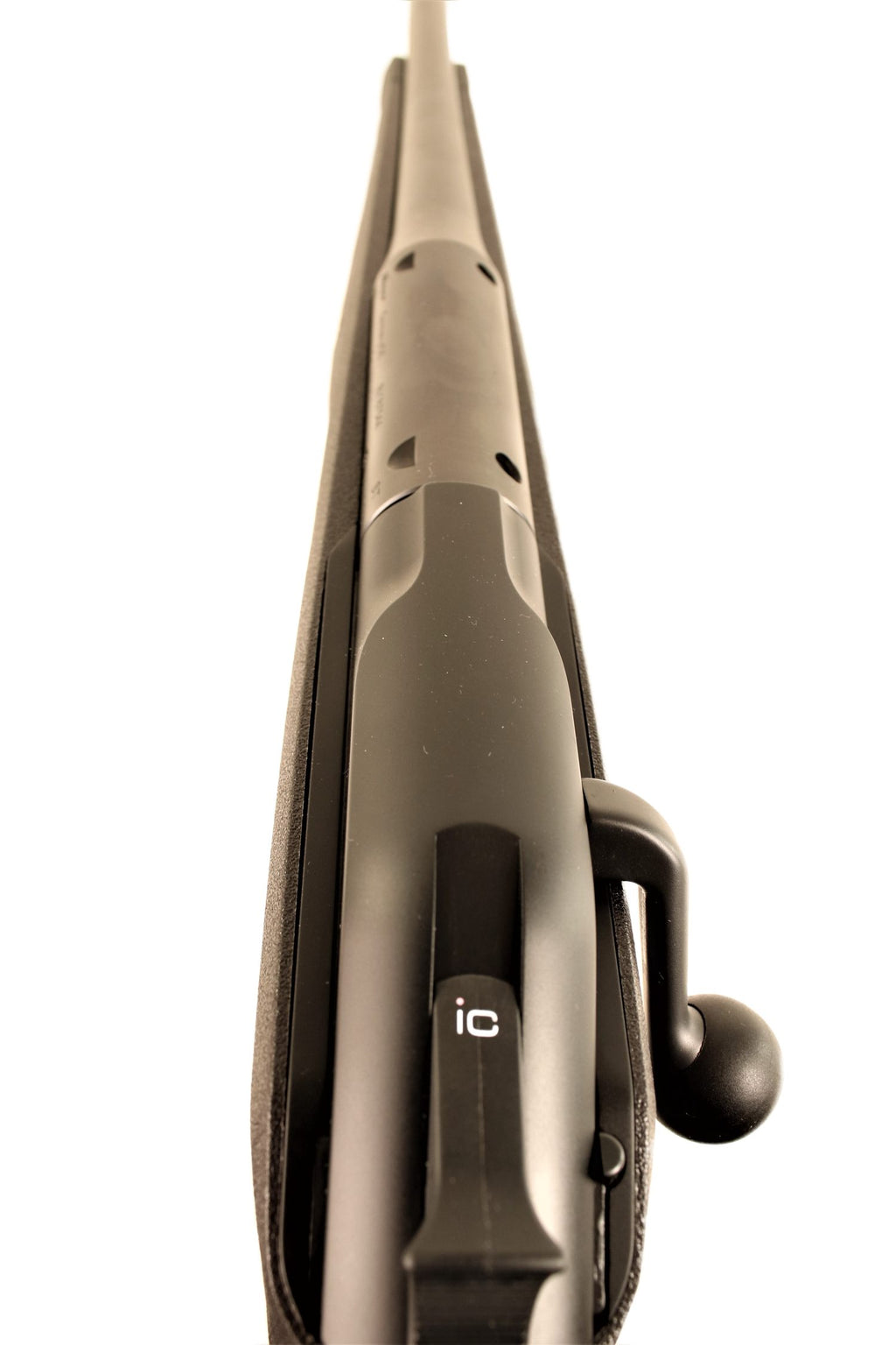 Blaser Jagdgewehr, braun, seitlich.