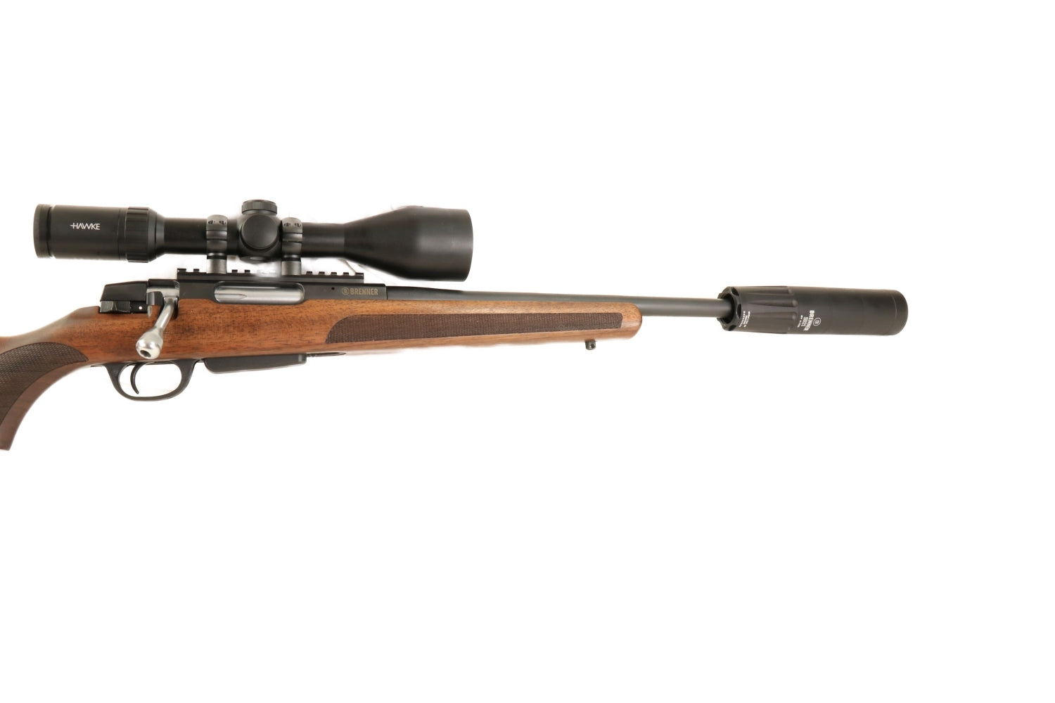 Brenner Gewehr mit Zielfernrohr.