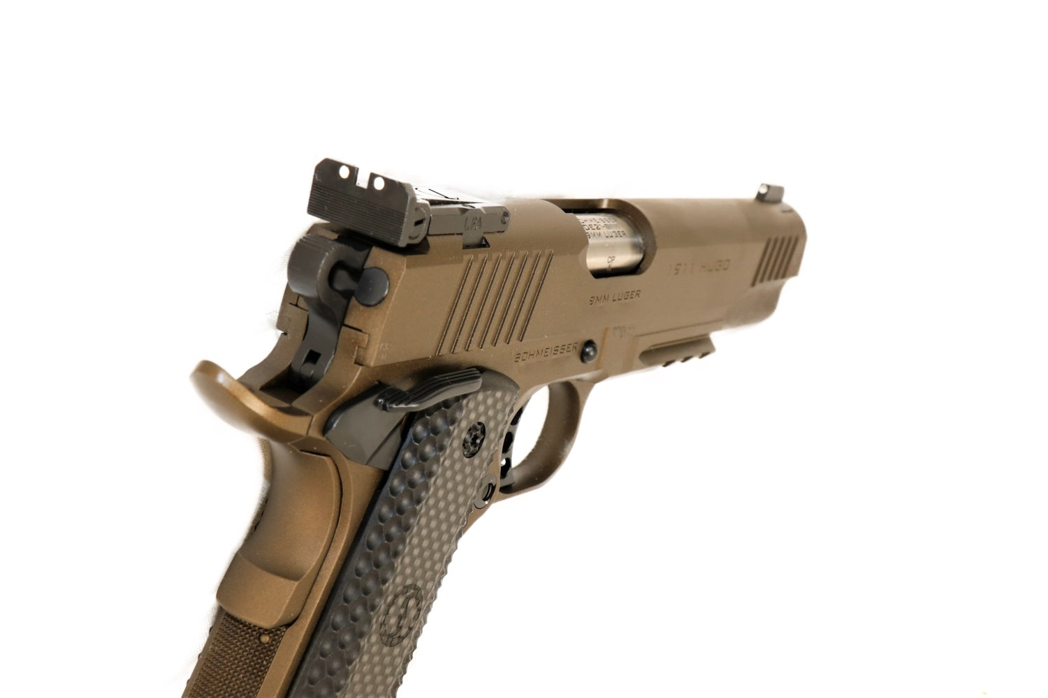 Schmeisser Pistole, seitliche Ansicht.