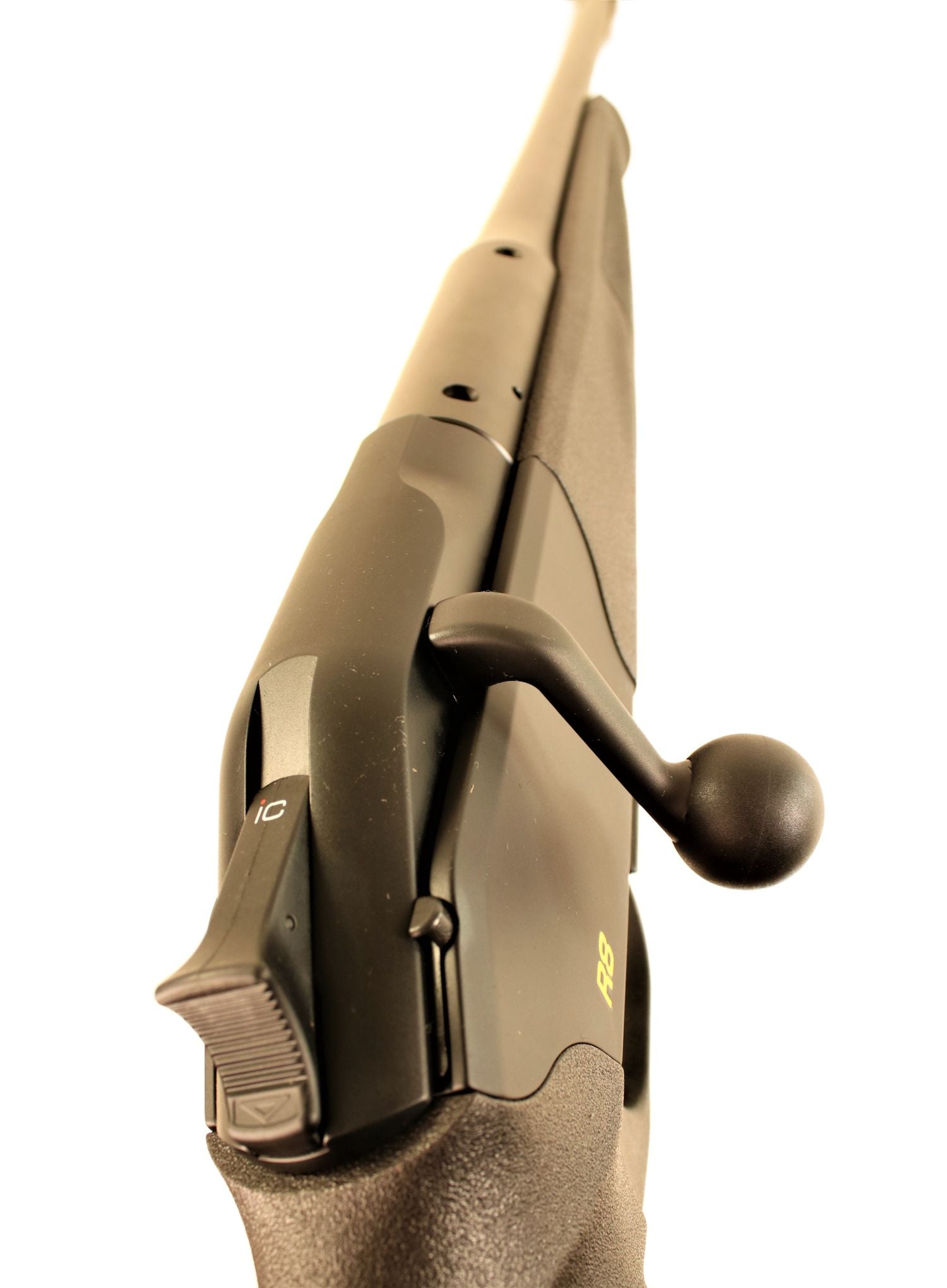 Blaser Jagdgewehr, braun, seitlich.