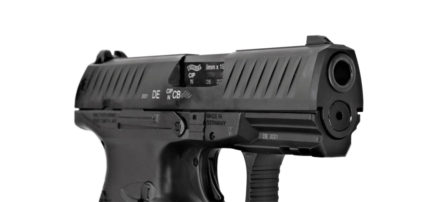 Walther PPQ Pistole, Seitenansicht.