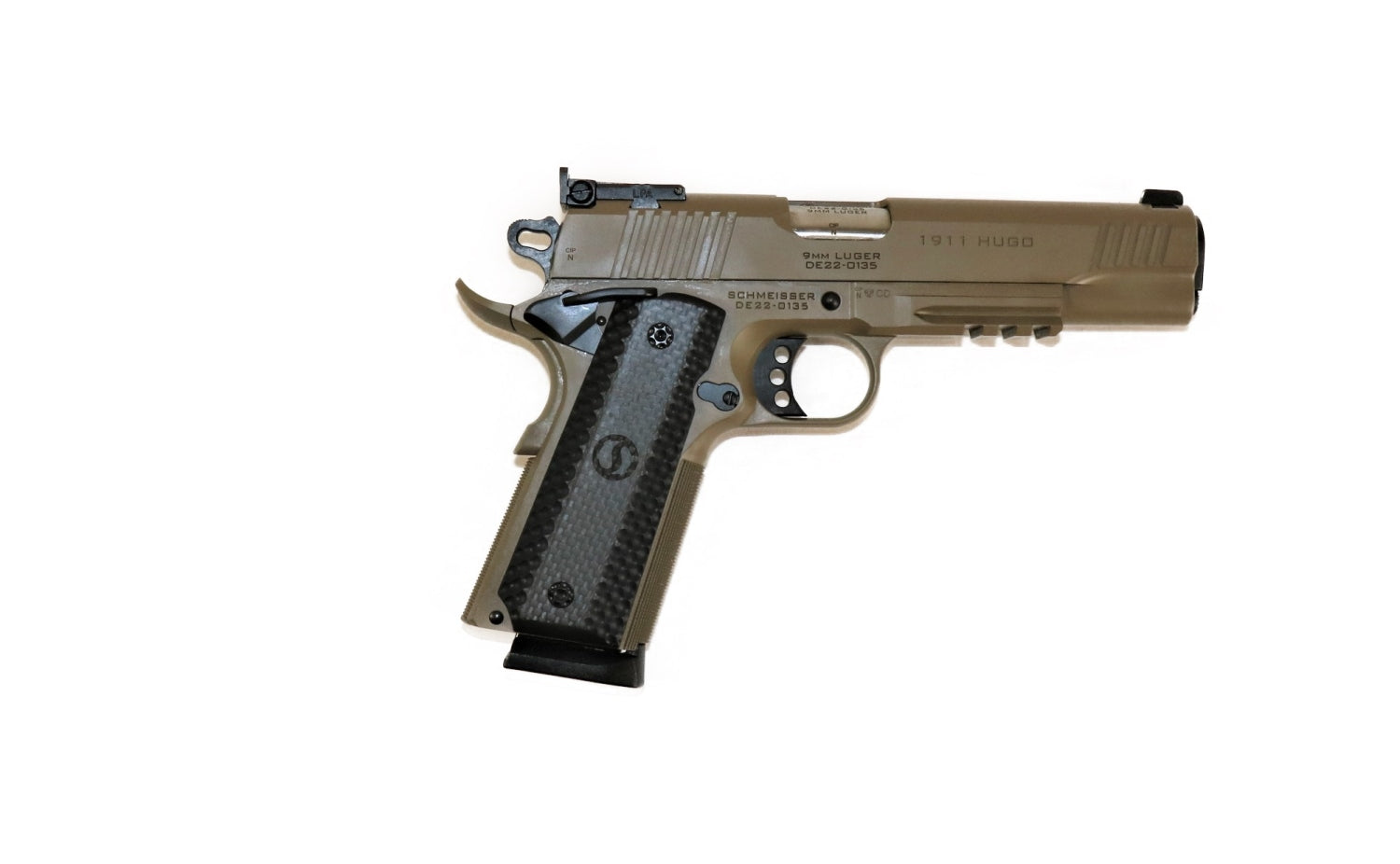 Schmeisser Pistole, seitliche Ansicht.