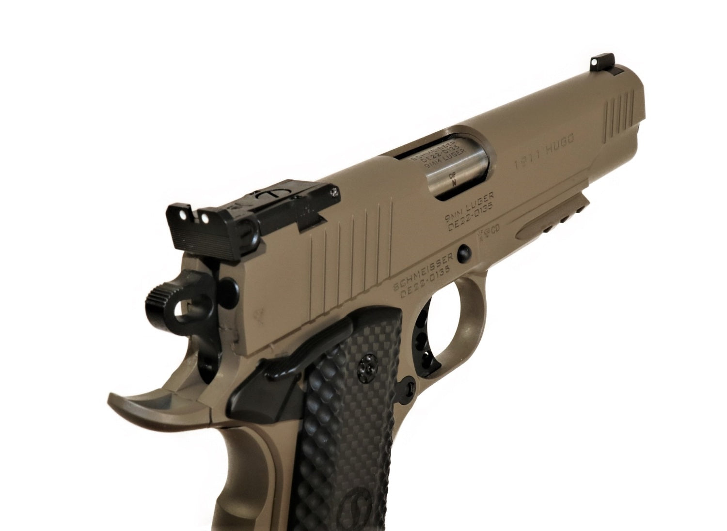 Schmeisser Pistole, seitliche Ansicht.