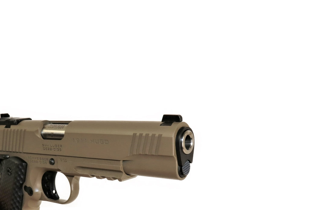 Schmeisser Pistole, seitliche Ansicht.