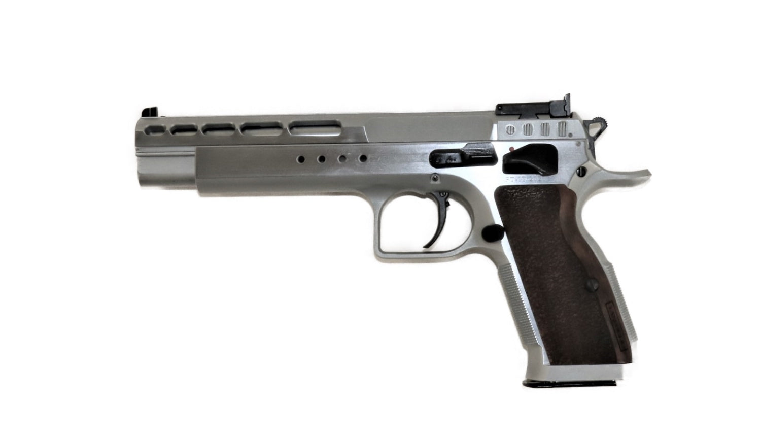 Tanfoglio Pistole mit Lüftungsschlitzen.