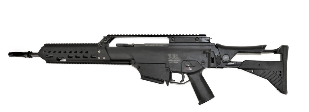 Heckler & Koch Gewehr seitlich.