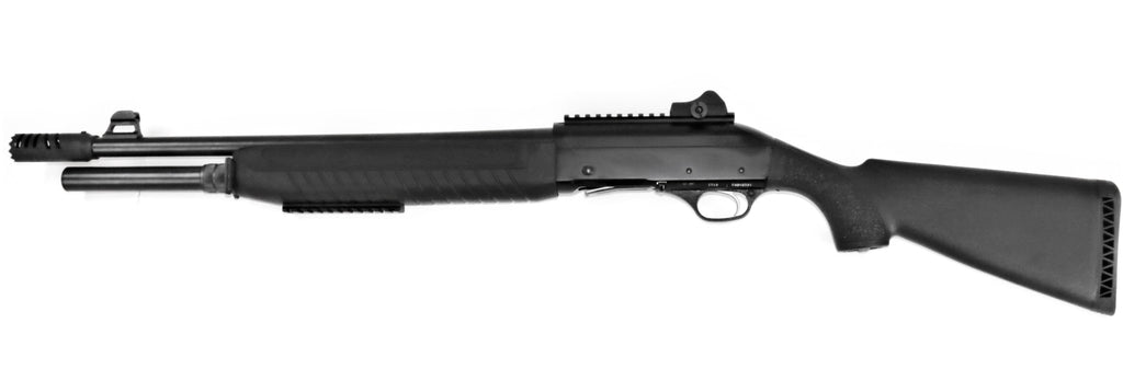 FABARM Schrotflinte, schwarzes Gewehr.