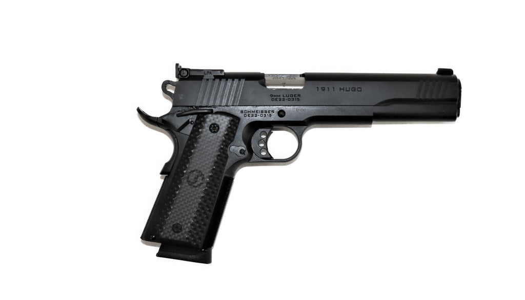 Schmeisser Pistole, seitliche Ansicht.