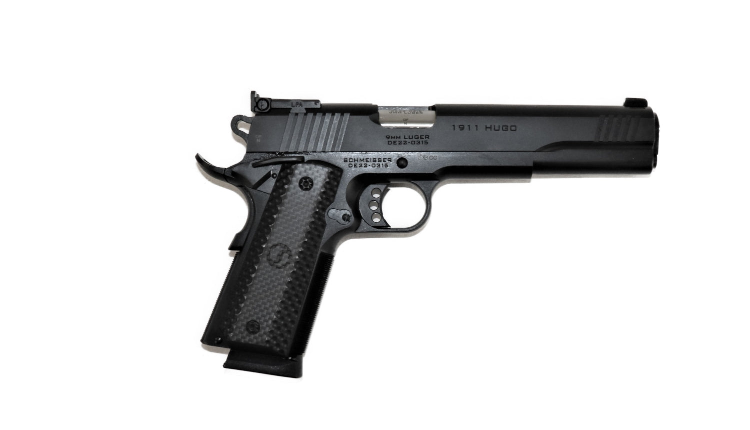 Schmeisser Pistole, seitliche Ansicht.