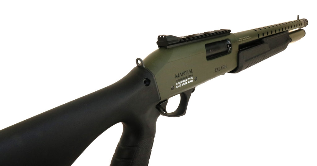 FABARM Schrotflinte, grüner Vorderschaft.