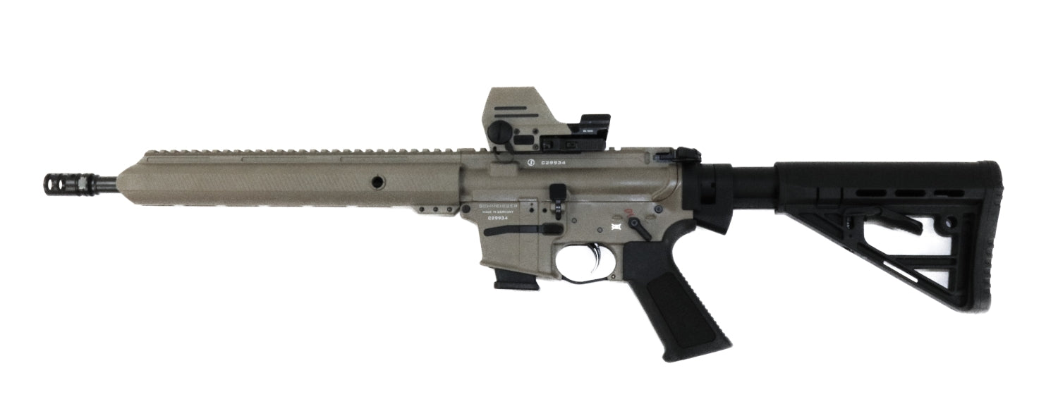 Schmeisser Gewehr mit Zielfernrohr.