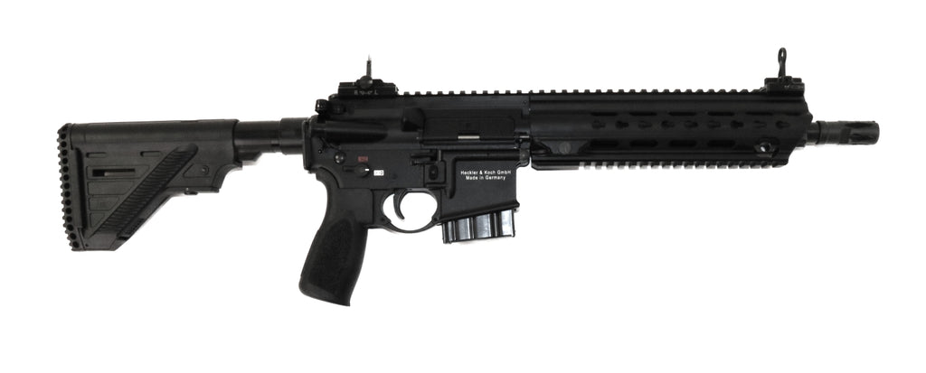 Heckler & Koch Gewehr seitlich.