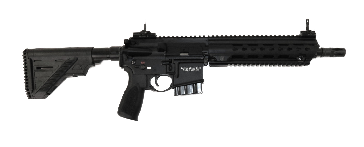 Heckler & Koch Gewehr seitlich.