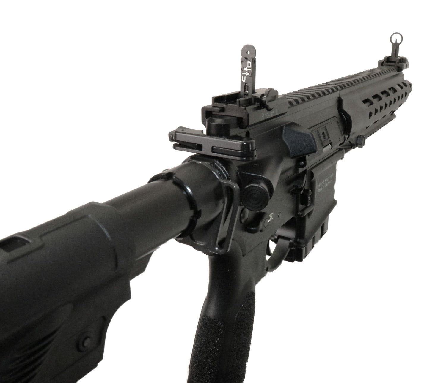 Heckler & Koch Gewehr seitlich.