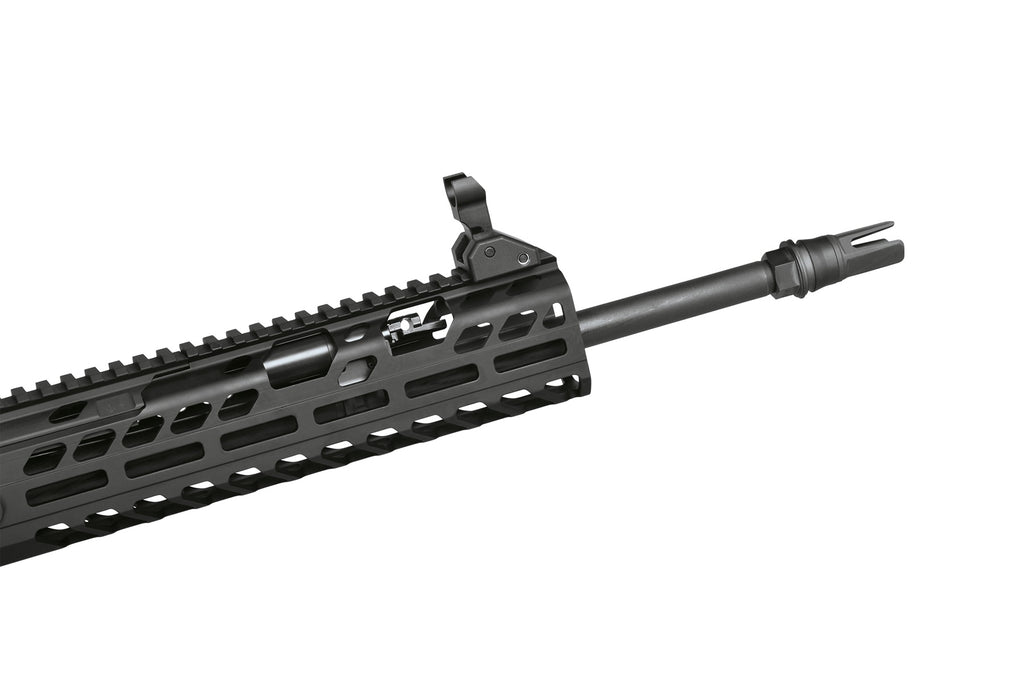 SIG SAUER Gewehr, schwarz, seitlich.