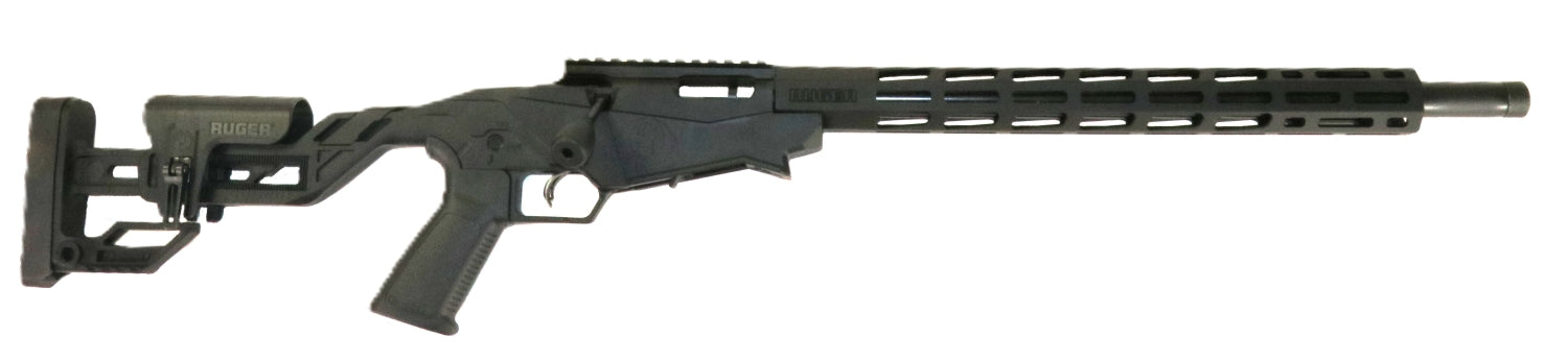 Ruger Präzisionsgewehr, schwarz, seitlich.