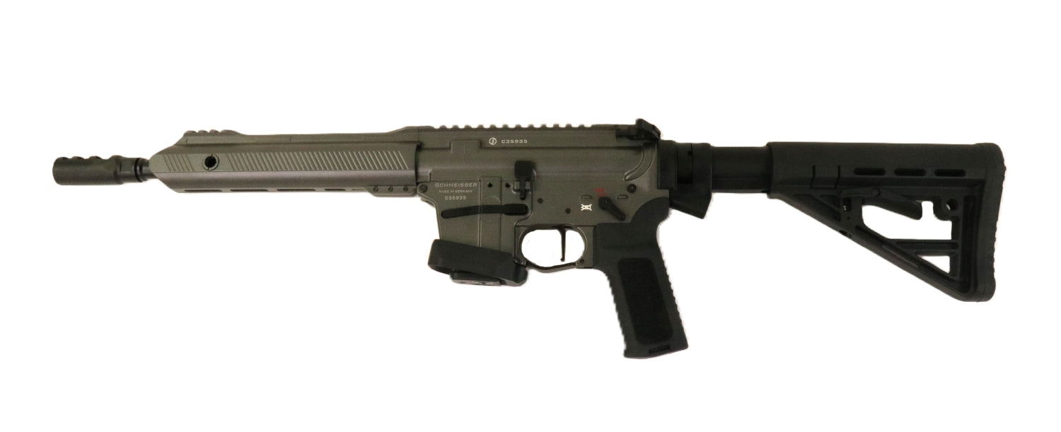 Schmeisser Gewehr, seitliche Ansicht.