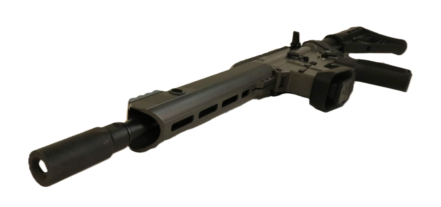 Schmeisser Gewehr, seitliche Ansicht.