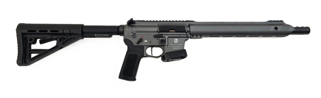 Schmeisser Gewehrlauf, Nahaufnahme, schwarz.