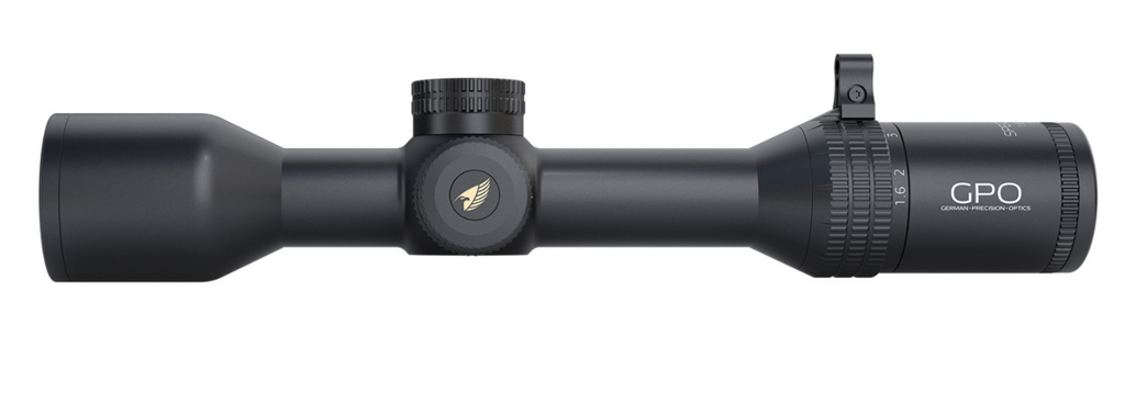 Schwarzes Zielfernrohr mit Verstellung