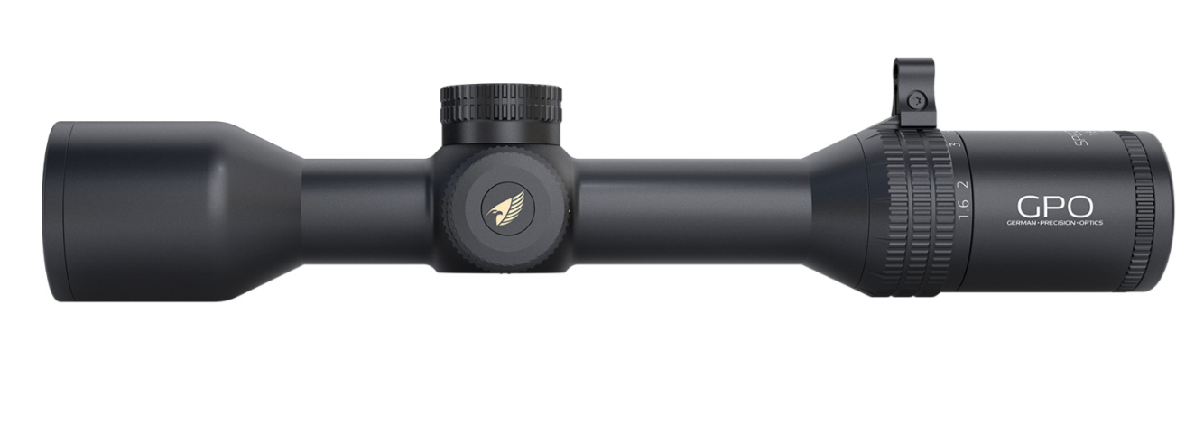 Schwarzes Zielfernrohr mit Verstellung