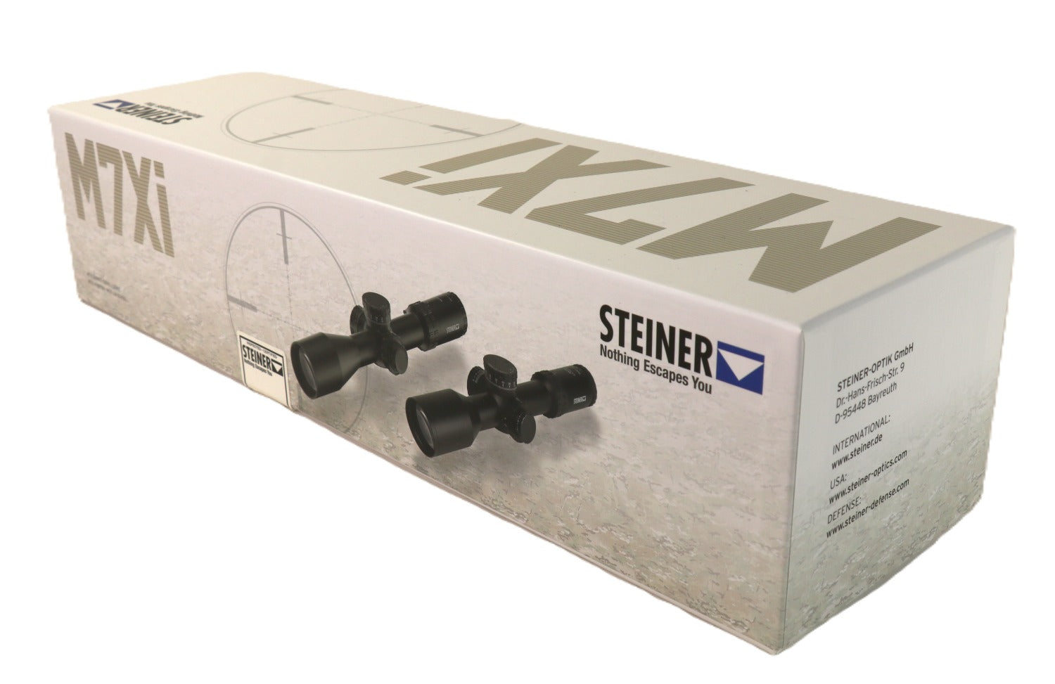 Steiner Zielfernrohr mit Schutzkappen.