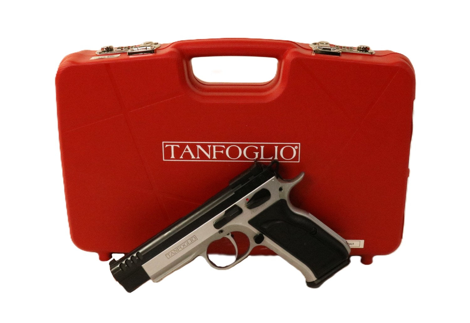 Tanfoglio Pistole in rotem Koffer.