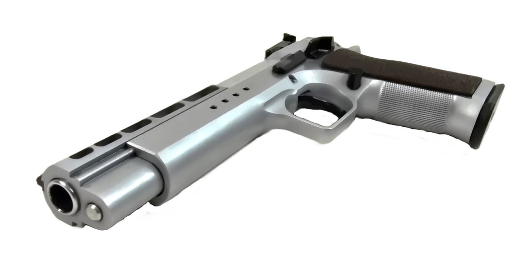 Roter Tanfoglio-Waffenkoffer, geschlossen.