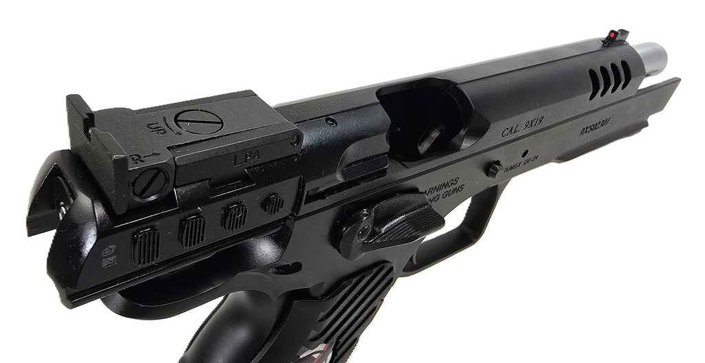 Tanfoglio Pistole, schwarz, seitlich.