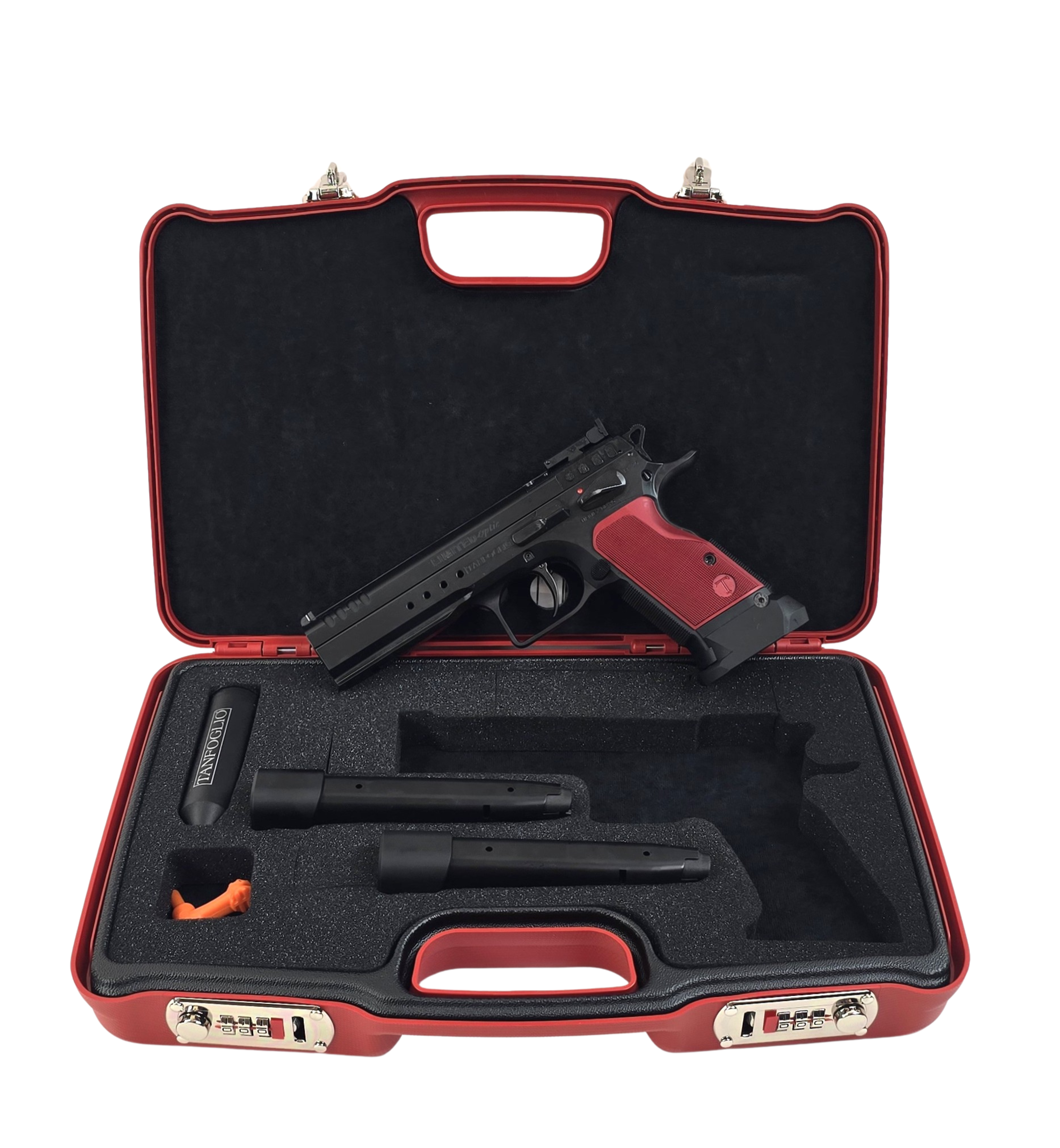 Tanfoglio Pistole T97L Limited Optic (OR), 4,92" zyl., 9 mm luger, schwarz / rot