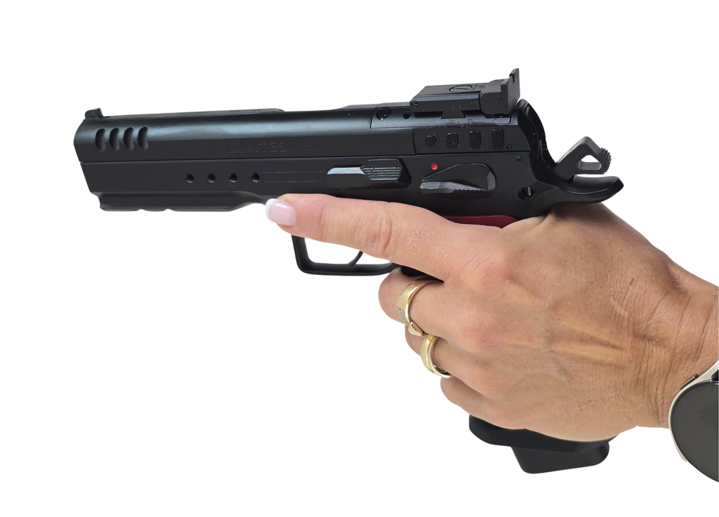 Tanfoglio Pistole T97L Limited Optic (OR), 4,92" zyl., 9 mm luger, schwarz / rot