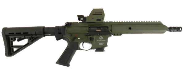 Schmeisser AR 15 - 9 Sport Kal. 9 mm Lauflänge 10,5" Zoll, Schubschaft, M-Lok Farbe OD Green